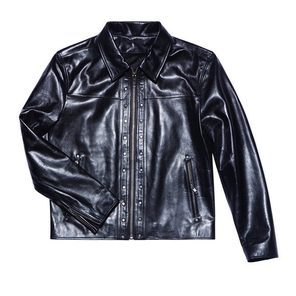 BLK DNM Studded Leather Jacket Black Mens Size M Medium - Picture 5 of 16